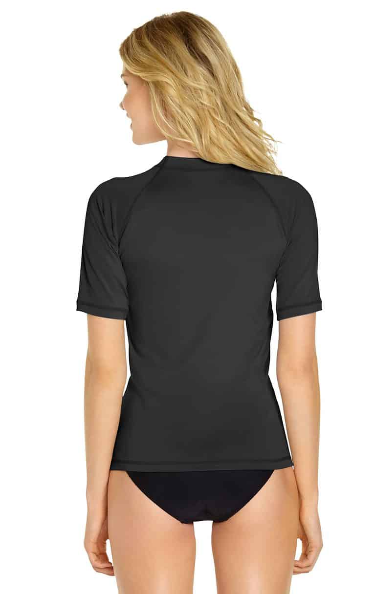 Womens Short Sleeve Rash Guard Black Wet Effect Inc