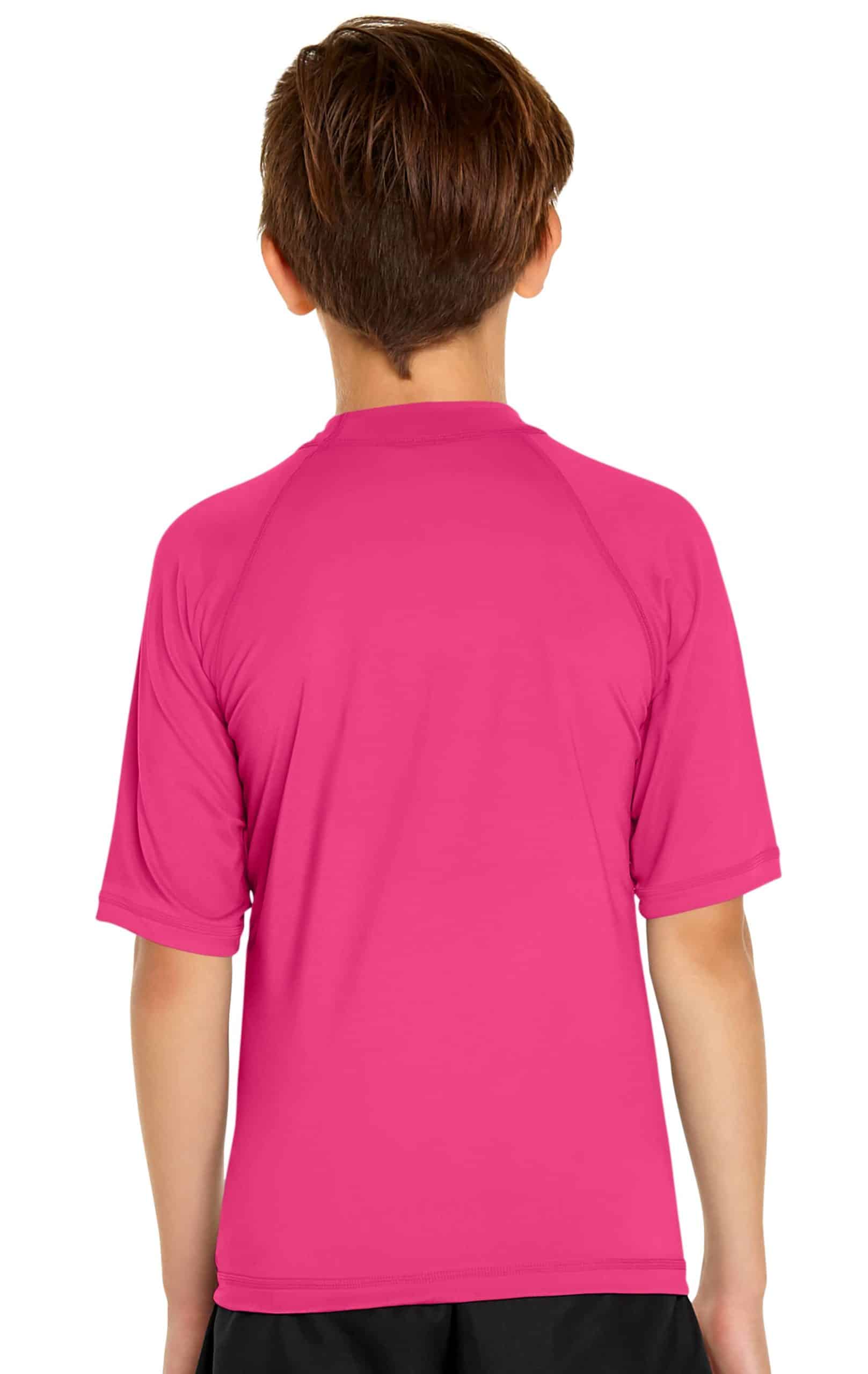 Girl's Short Sleeve Rash Guard - Pink - Wet Effect, Inc.