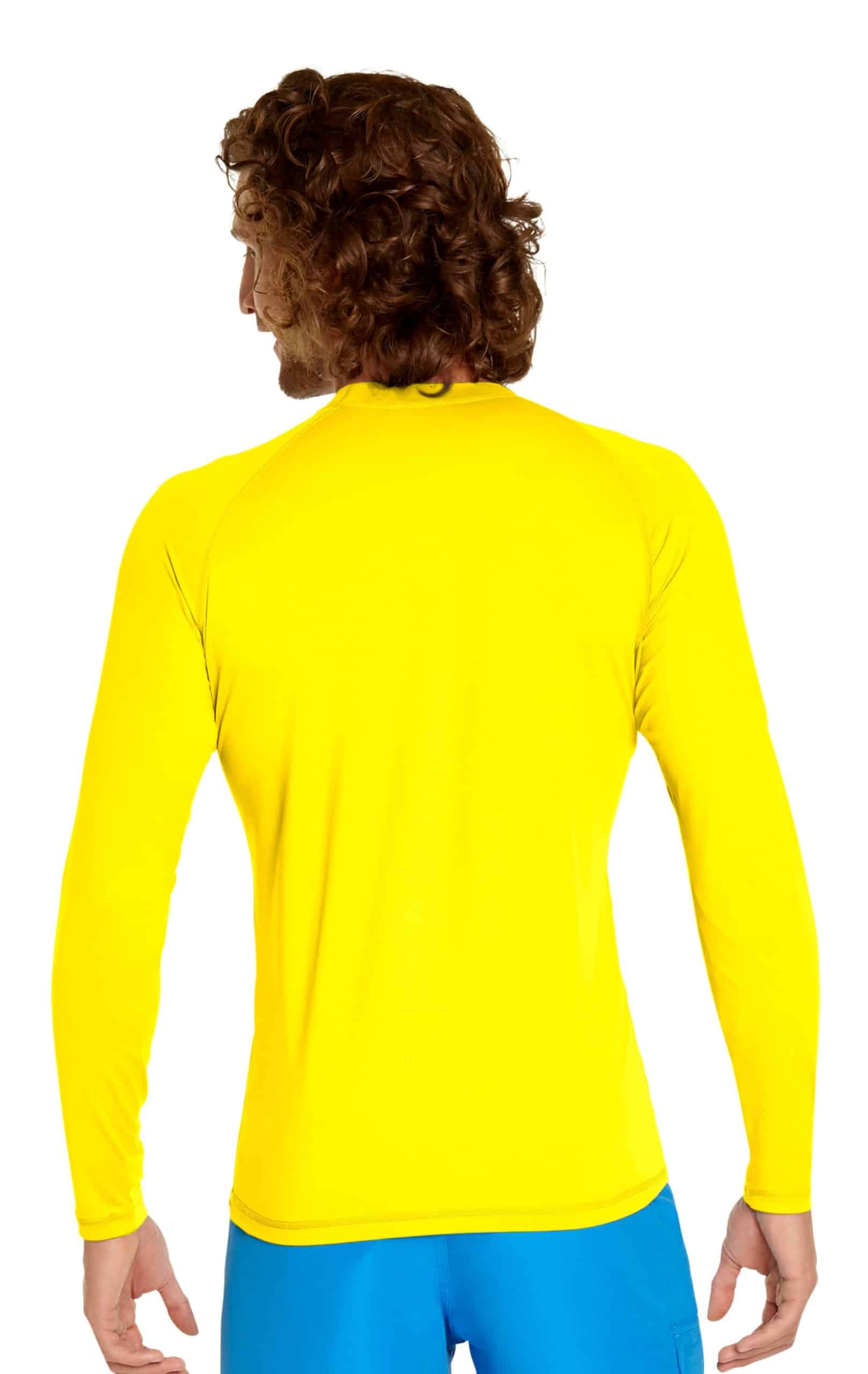Yellow Printed Half Zip Long Sleeve UPF50+ Rash Guard