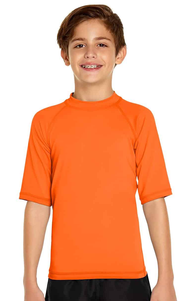 orange rash guard shirts