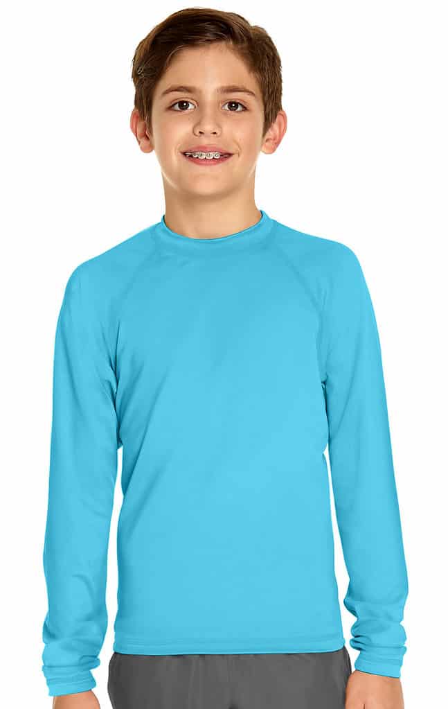 Boy's Long Sleeve Rash Guard - Aqua - Wet Effect, Inc.