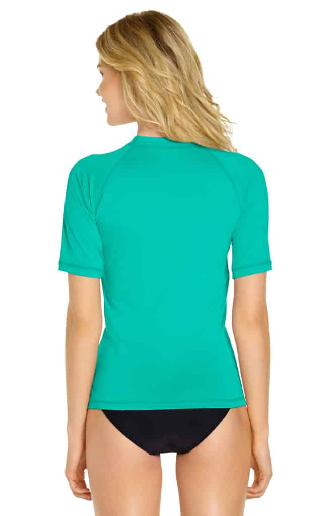 Women's Short Sleeve Rash Guard - Turquoise - Wet Effect, Inc.